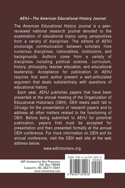 Produktbild: American Educational History Journal VOLUME 37, NUMBER 1 & 2 2010 (PB)