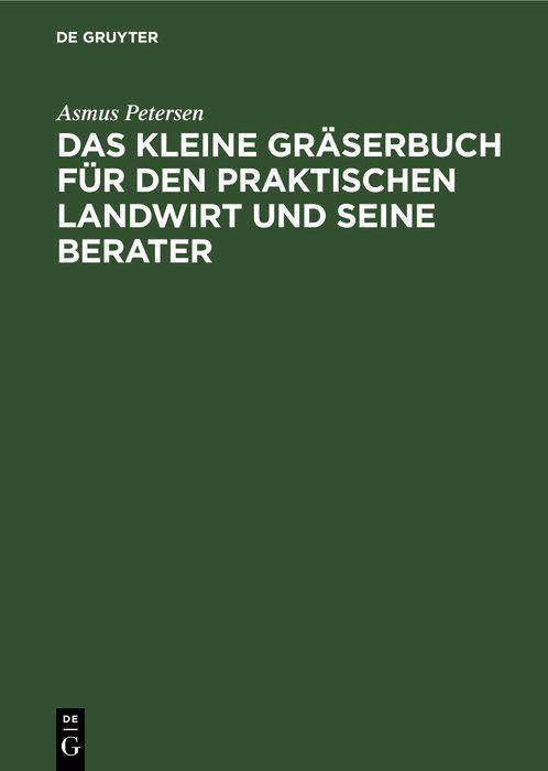 Produktbild: Das kleine Gr&auml;serbuch f&uuml;r den praktischen Landwirt und seine Berater