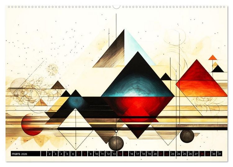 Produktbild: Vent sur l'art abstrait (Calendrier mural 2026 DIN A2 vertical) calendrier de bureau