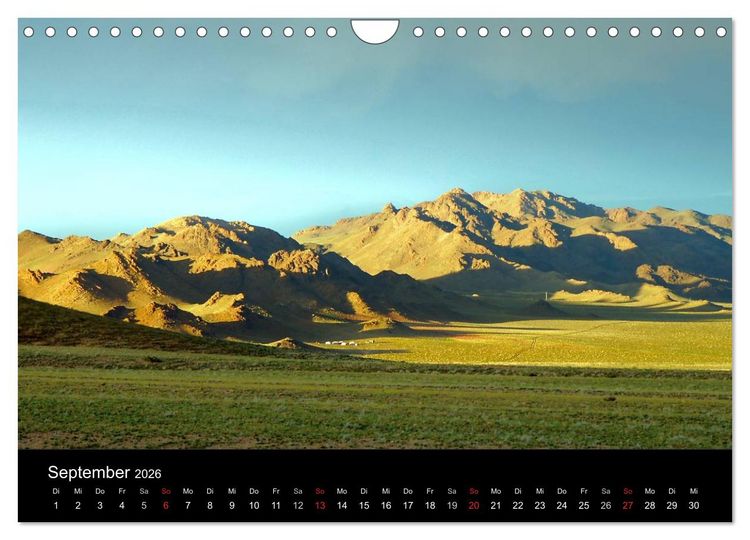 Produktbild: Einsame Mongolei (Wandkalender 2026 DIN A4 quer), CALVENDO Monatskalender