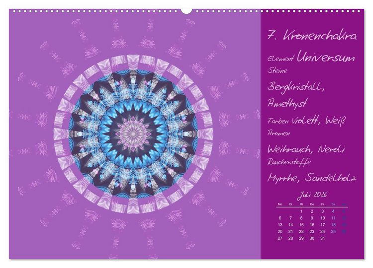 Produktbild: Kleine Chakrenlehre (Wandkalender 2026 DIN A2 quer), CALVENDO Monatskalender