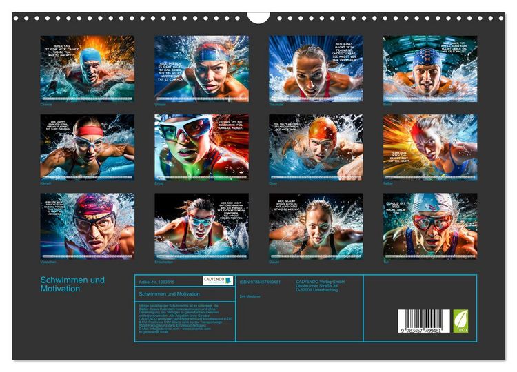 Produktbild: Schwimmen und Motivation (Wandkalender 2026 DIN A3 quer), CALVENDO Monatskalender