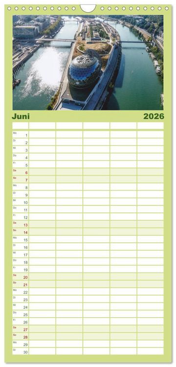 Produktbild: Familienplaner 2026 - Bonjour Paris mit 5 Spalten (Wandkalender, 21 x 45 cm) CALVENDO