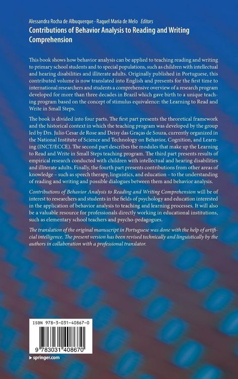 Produktbild: Contributions of Behavior Analysis to Reading and Writing Comprehension