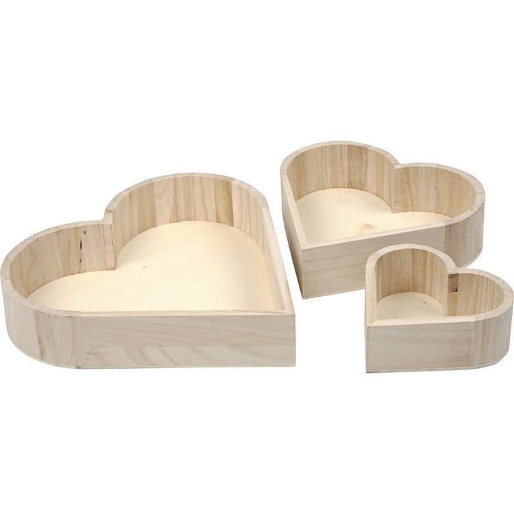 Produktbild: Creativ Company Schalen in Herzform, H 13-25 cm, T 5-5,2 cm, 3 Stk
