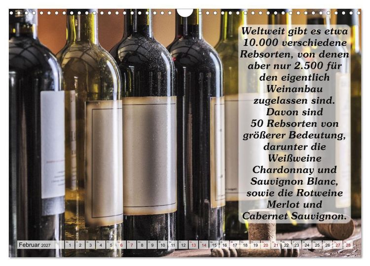 Produktbild: Wissenswertes &uuml;ber Wein (Wandkalender 2027 DIN A3 quer), CALVENDO Monatskalender