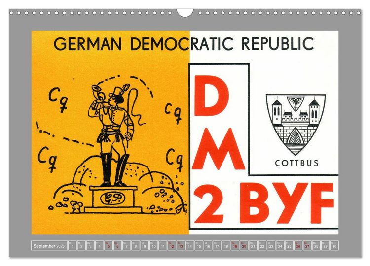 Produktbild: DDR - Ostalgie auf QSL-Karten (Wandkalender 2026 DIN A3 quer), CALVENDO Monatskalender