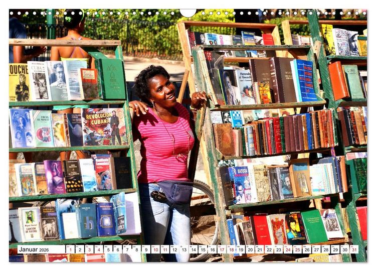 Produktbild: Leseland Kuba - Buchh&auml;ndler in Havanna (Wandkalender 2026 DIN A3 quer), CALVENDO Monatskalender