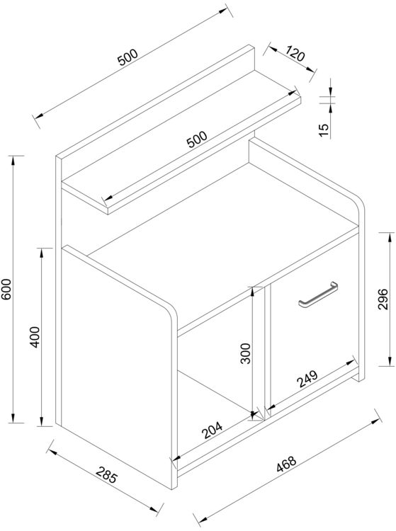 Produktbild: XL Hoher Nachtschrank Nachttisch Schublade Nilasa