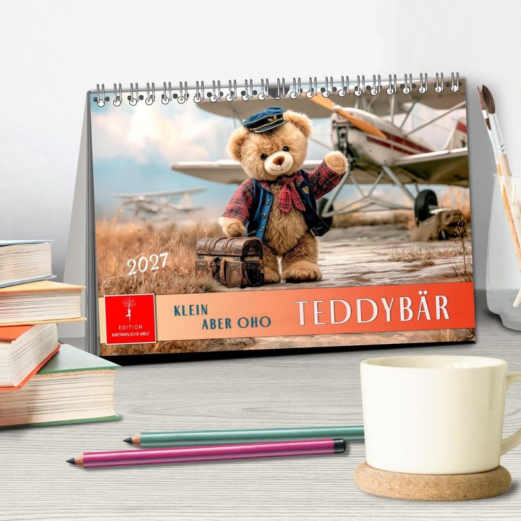 Produktbild: Teddyb&auml;r - klein aber oho (Tischkalender 2027 DIN A5 quer), CALVENDO Monatskalender