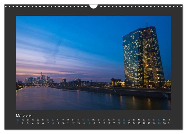 Produktbild: FRANKFURT - Nachtlichter 2026 (Wandkalender 2026 DIN A3 quer), CALVENDO Monatskalender
