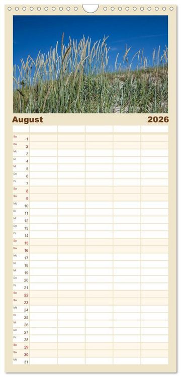Produktbild: Familienplaner 2026 - Sankt Peter-Ording. Sonne - Strand - Meer mit 5 Spalten (Wandkalender, 21 x 45 cm) CALVENDO
