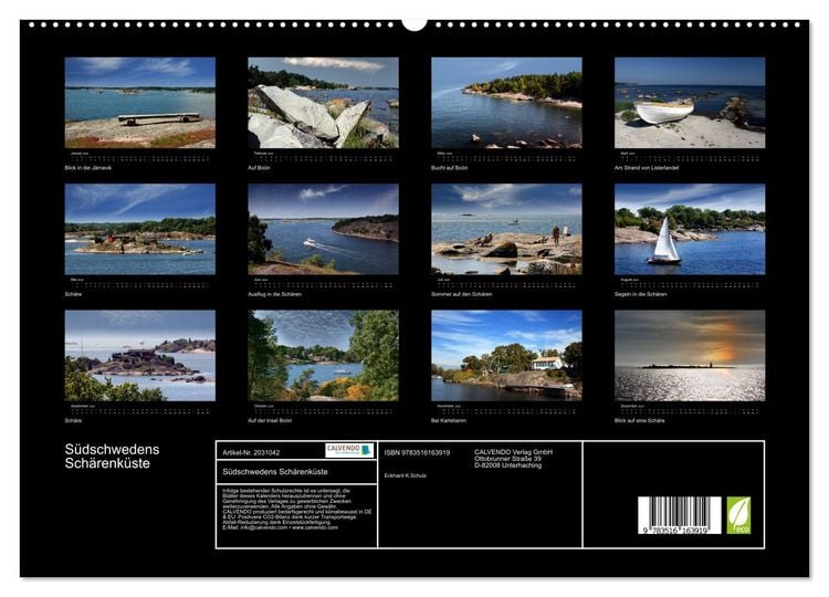 Produktbild: S&uuml;dschwedens Sch&auml;renk&uuml;ste (hochwertiger Premium Wandkalender 2026 DIN A2 quer), Kunstdruck in Hochglanz