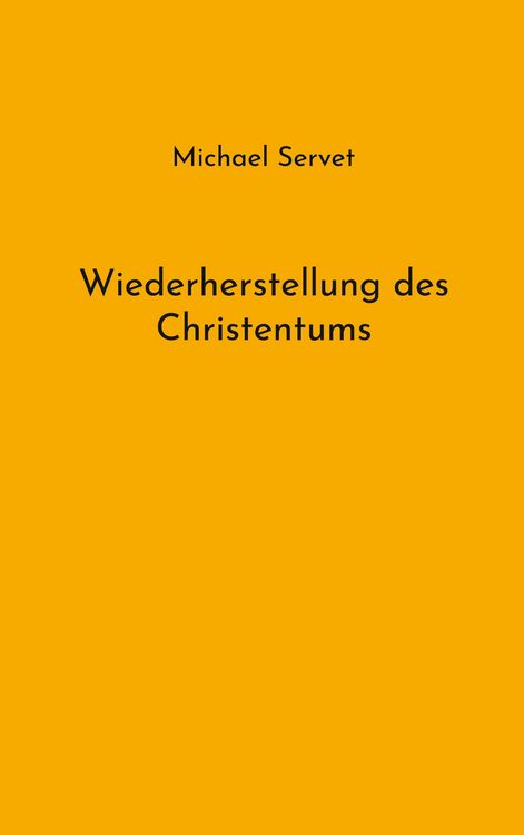 Produktbild: Wiederherstellung des Christentums