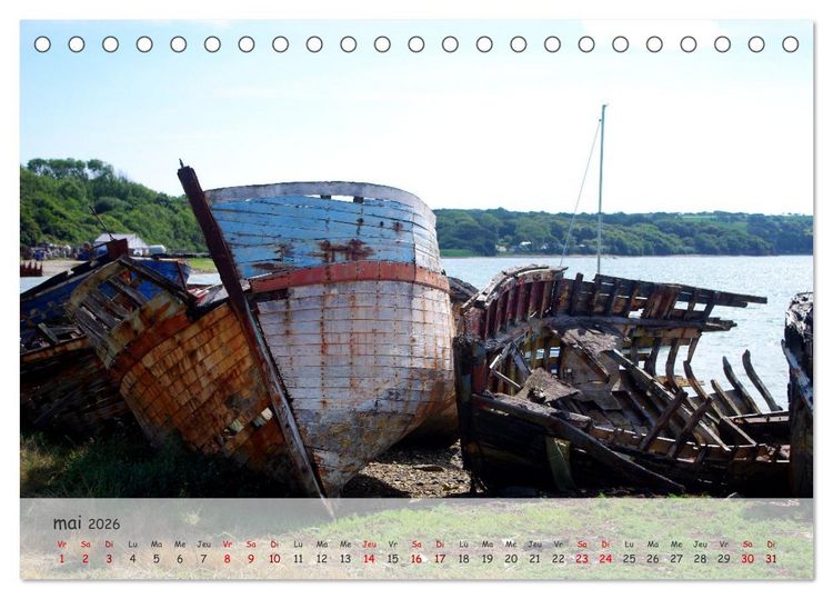 Produktbild: Bretagne Ambiance d'un cimeti&egrave;re &agrave; bateaux (Calendrier de bureau 2026 DIN A5 vertical), CALVENDO calendrier mensuel