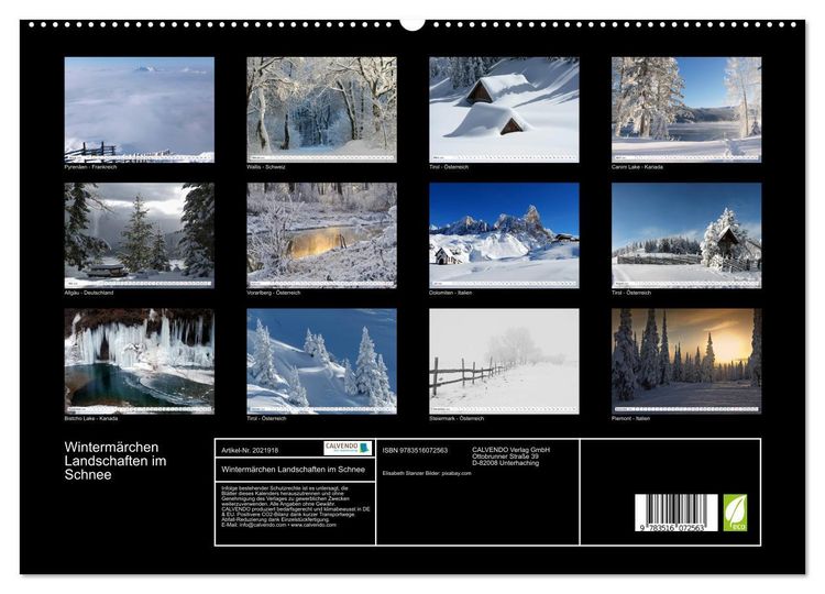 Produktbild: Winterm&auml;rchen Landschaften im Schnee (hochwertiger Premium Wandkalender 2026 DIN A2 quer), Kunstdruck in Hochglanz