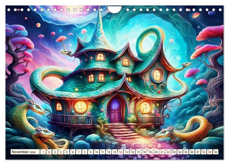 Produktbild: Drachenschlangen W&auml;chter (Wandkalender 2026 DIN A4 quer), CALVENDO Monatskalender