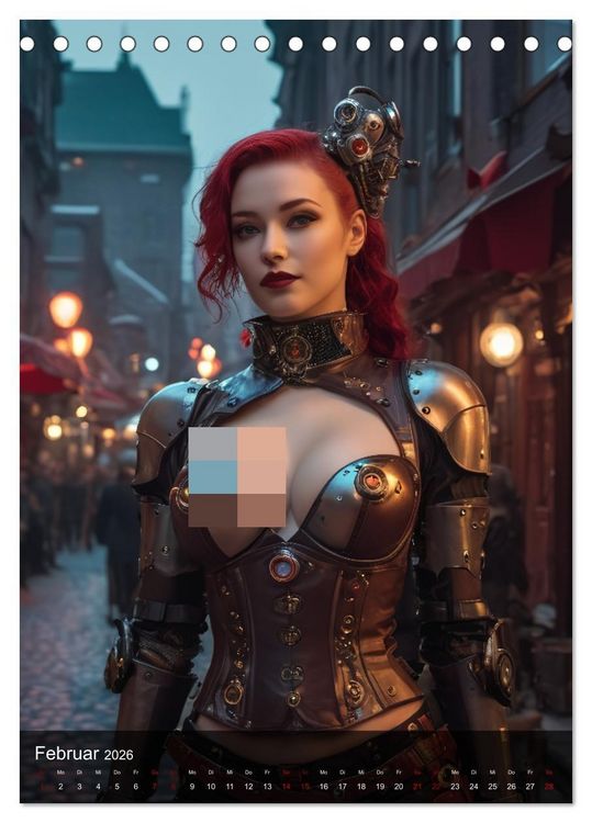 Produktbild: Steampunk - Stadtleben - Rotlichtviertel (Tischkalender 2026 DIN A5 hoch), CALVENDO Monatskalender