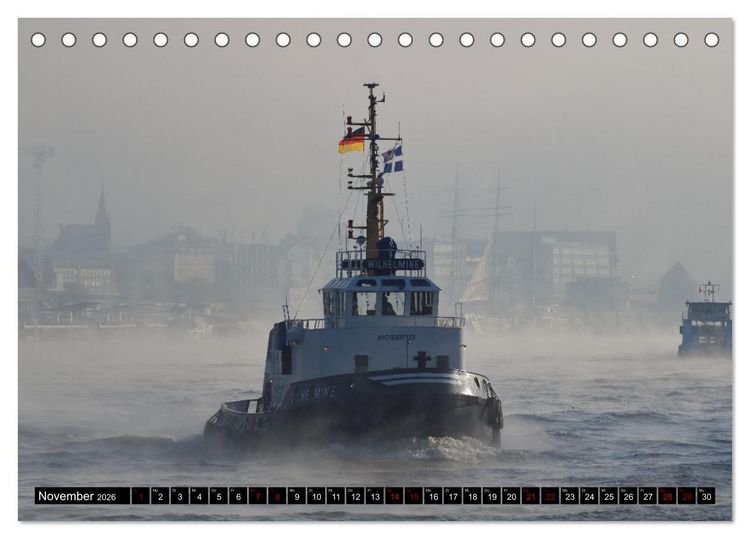 Produktbild: Shipspotting Hamburg (Tischkalender 2026 DIN A5 quer), CALVENDO Monatskalender