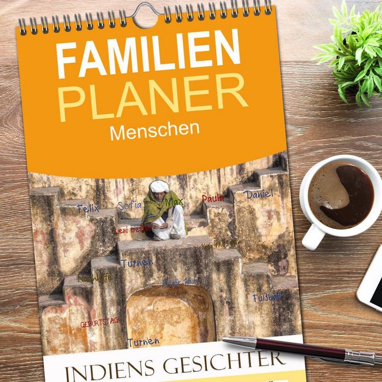 Produktbild: Familienplaner 2026 - Indiens Gesichter mit 5 Spalten (Wandkalender, 21 x 45 cm) CALVENDO