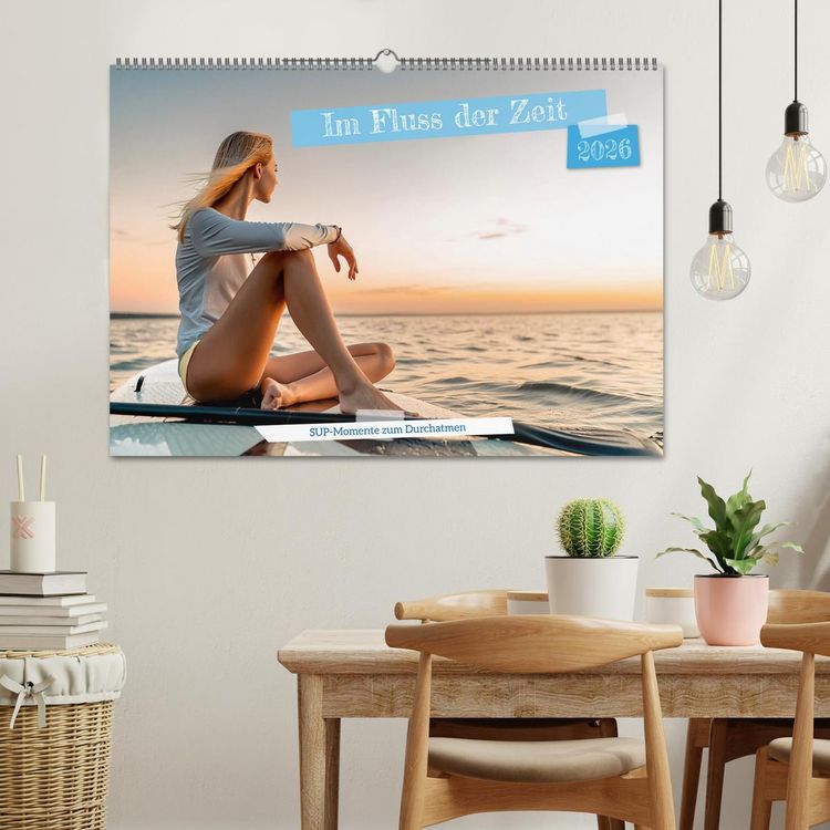Produktbild: Im Fluss der Zeit &ndash; SUP-Momente zum Durchatmen (Wandkalender 2026 DIN A2 quer), CALVENDO Monatskalender