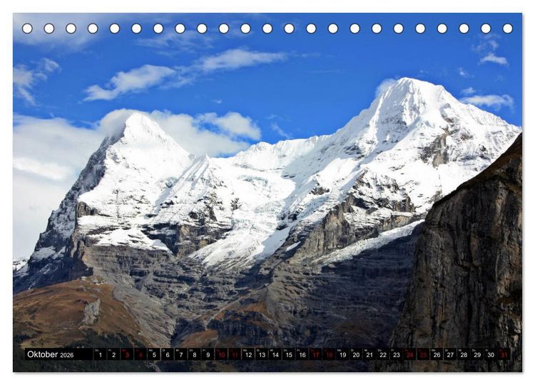 Produktbild: Eiger, M&ouml;nch und Jungfrau 2026 (Tischkalender 2026 DIN A5 quer), CALVENDO Monatskalender