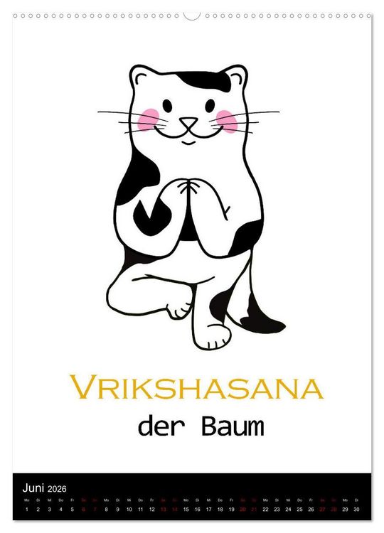 Produktbild: Yogakatzen - ganz entspannt im Hier und Jetzt (hochwertiger Premium Wandkalender 2026 DIN A2 hoch), Kunstdruck in Hochglanz