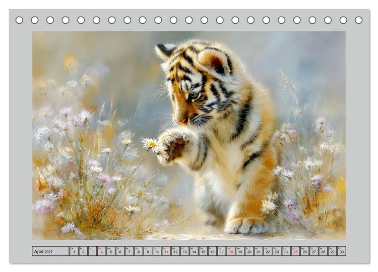 Produktbild: Tigerbabys. Kleine J&auml;ger erkunden die Welt (Tischkalender 2027 DIN A5 quer), CALVENDO Monatskalender
