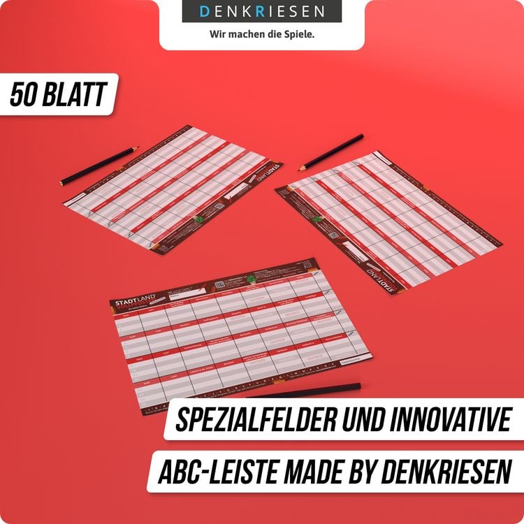 Produktbild: DENKRIESEN - Stadt Land Vollpfosten&reg; Thalia Edition &ndash; Osiander "Wir lieben B&uuml;cher." &brvbar; A4 Spielblock