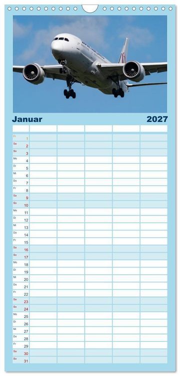 Produktbild: Familienplaner 2027 - Flieger von Boeing mit 5 Spalten (Wandkalender, 21 x 45 cm) CALVENDO