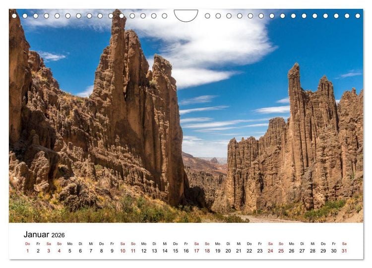 Produktbild: Bolivien - Einzigartige Landschaft (Wandkalender 2026 DIN A4 quer), CALVENDO Monatskalender