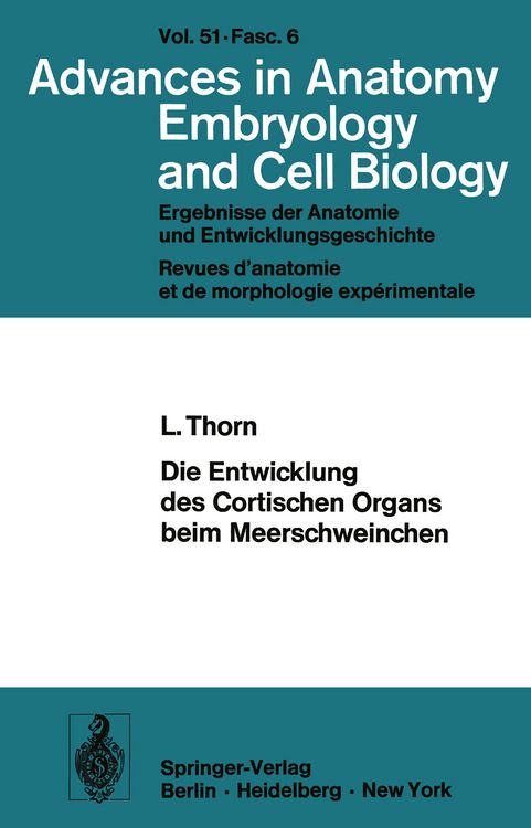 Produktbild: Die Entwicklung des Cortischen Organs beim Meerschweinchen