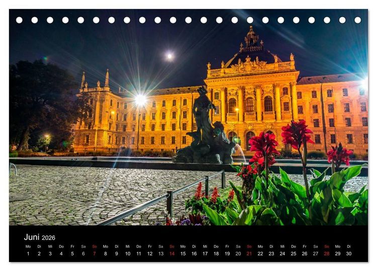 Produktbild: M&uuml;nchen bei Nacht (Tischkalender 2026 DIN A5 quer), CALVENDO Monatskalender