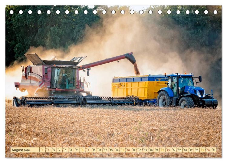 Produktbild: Giganten in der Landwirtschaft - M&auml;hdrescher (Tischkalender 2026 DIN A5 quer), CALVENDO Monatskalender