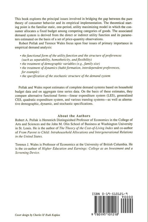 Produktbild: Demand System Specification and Estimation