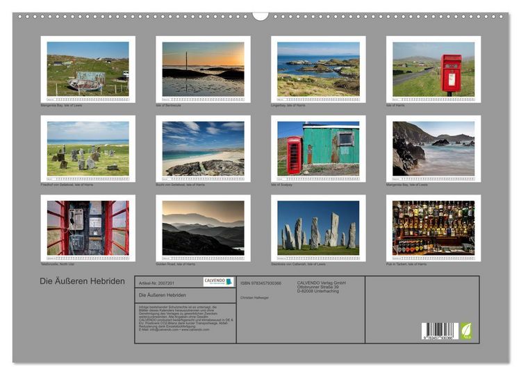 Produktbild: Die &Auml;u&szlig;eren Hebriden (Wandkalender 2026 DIN A2 quer), CALVENDO Monatskalender