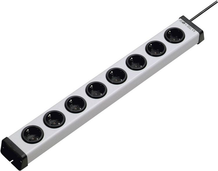 Produktbild: Ehmann 0200x00082301 Steckdosenleiste 8fach Grau Schutzkontakt 1St.