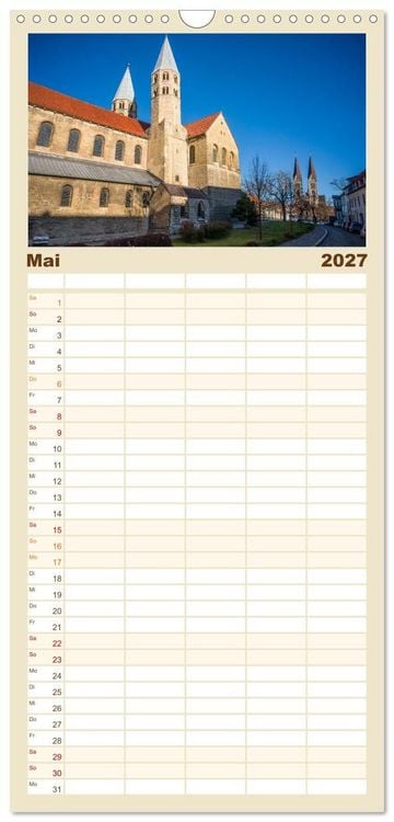 Produktbild: Familienplaner 2027 - Halberstadt Altstadtarchitektur unweit des Harzes mit 5 Spalten (Wandkalender, 21 x 45 cm) CALVENDO