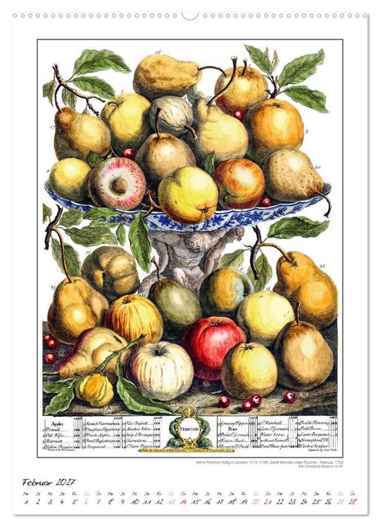 Produktbild: Henry Fletcher. Blumen und Fr&uuml;chte - Kunstkalender (Wandkalender 2027 DIN A2 hoch), CALVENDO Monatskalender