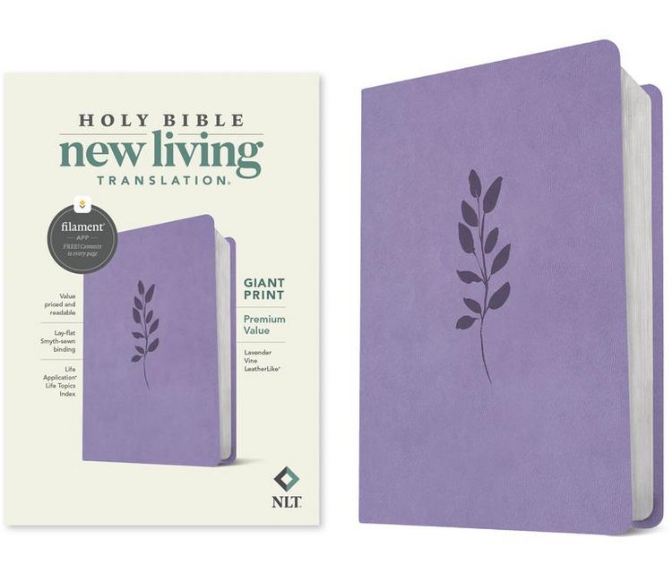 Produktbild: NLT Giant Print Premium Value Bible, Filament Enabled (Leatherlike, Lavender Vine)
