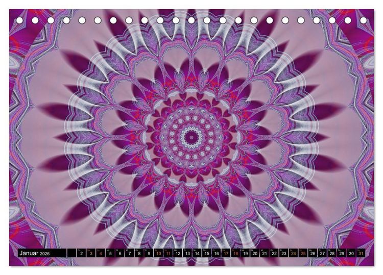 Produktbild: Energie - Mandalas, Spiritualit&auml;t durch die Farbe Lila (Tischkalender 2026 DIN A5 quer), CALVENDO Monatskalender
