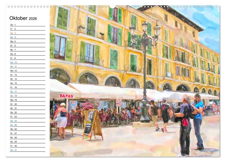 Produktbild: Mallorca - Impressionen in Aquarellfarben (hochwertiger Premium Wandkalender 2026 DIN A2 quer), Kunstdruck in Hochglanz