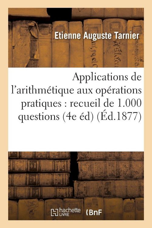 Produktbild: Applications de l'arithm&eacute;tique aux op&eacute;rations pratiques