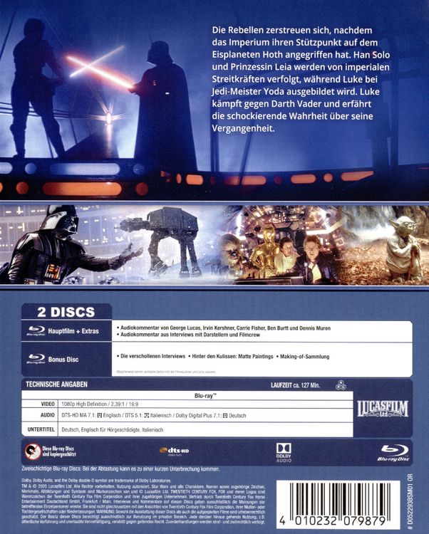 Produktbild: Star Wars - Das Imperium schl&auml;gt zur&uuml;ck (+ Bonus-Blu-ray)