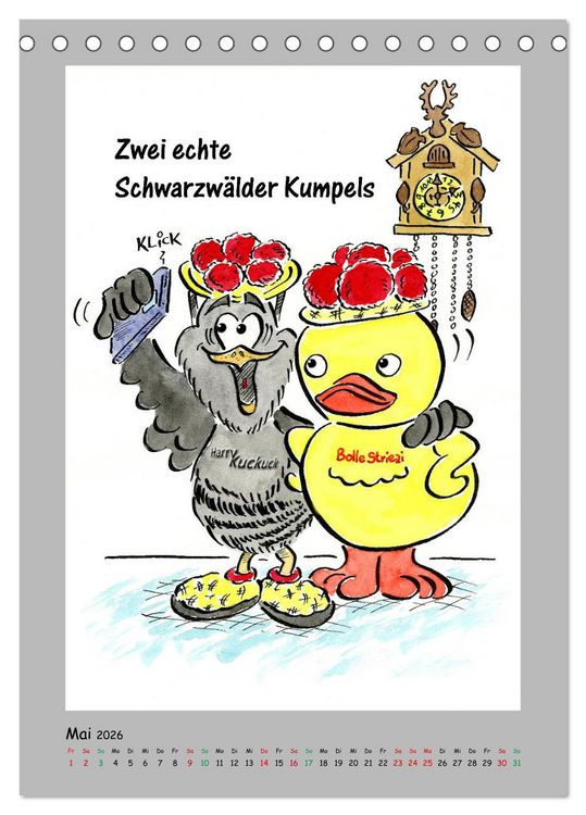 Produktbild: HarryKuckuck - Der Schwarzwald ruft (Tischkalender 2026 DIN A5 hoch), CALVENDO Monatskalender