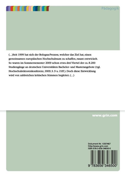 Produktbild: Die Aktualit&auml;t der Universit&auml;tsidee Wilhelm von Humboldts im Hinblick auf den Bologna-Prozess