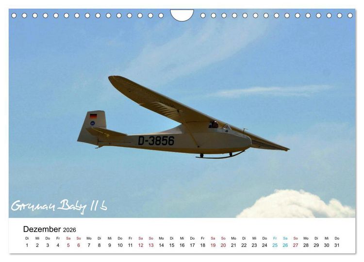 Produktbild: Flugzeuge auf der Wasserkuppe 2026 (Wandkalender 2026 DIN A4 quer), CALVENDO Monatskalender