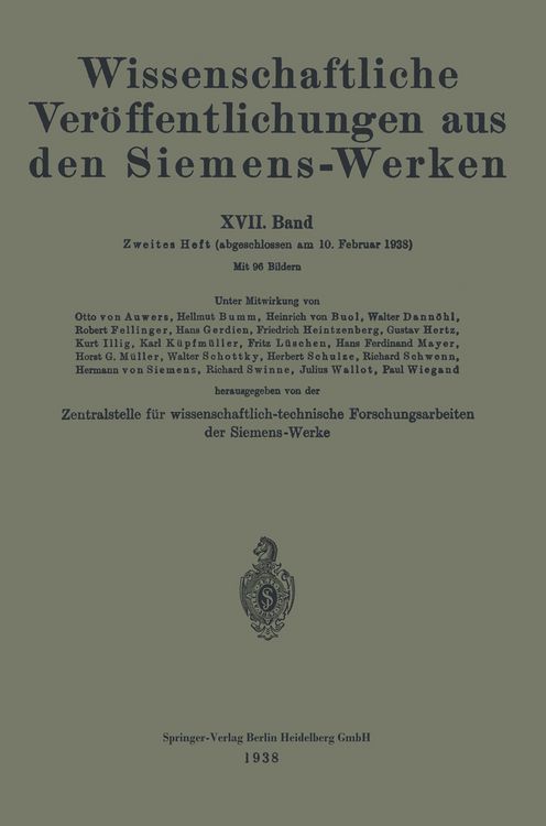 Produktbild: Wissenschaftliche Ver&ouml;ffentlichungen aus den Siemens-Werken