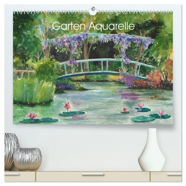 Produktbild: Garten Aquarelle (hochwertiger Premium Wandkalender 2026 DIN A2 quer), Kunstdruck in Hochglanz