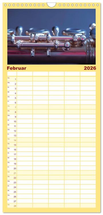 Produktbild: Familienplaner 2026 - Die Querfl&ouml;te, ein herrliches Instrument mit 5 Spalten (Wandkalender, 21 x 45 cm) CALVENDO
